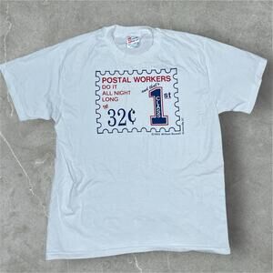 Postal Workers Do It All Night Long Vintage 90s T-Shirt Size Large USPS